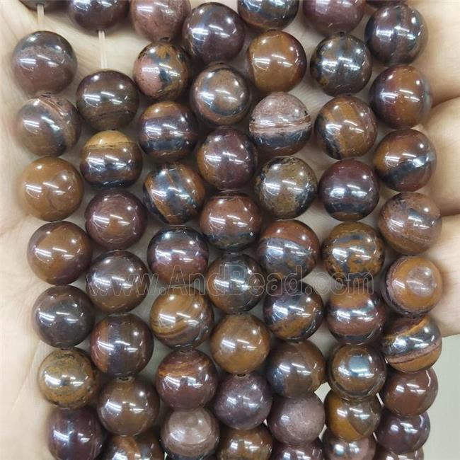 Natural Iron Tiger Eye Stone Beads Ferruginous Smooth Round