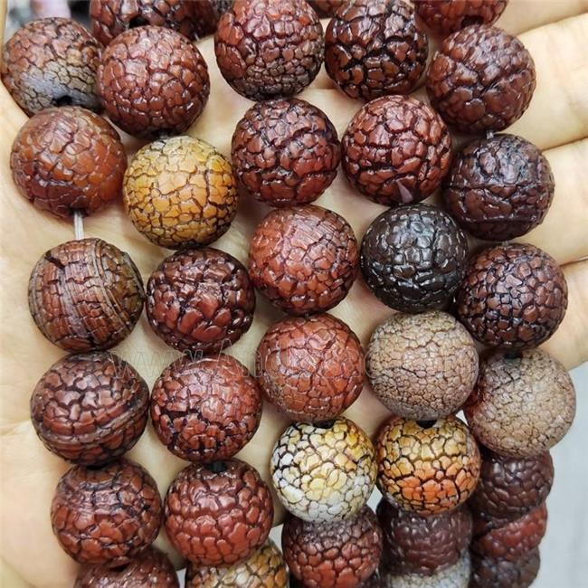 Crackle Agate Beads Snakeskin Round Red