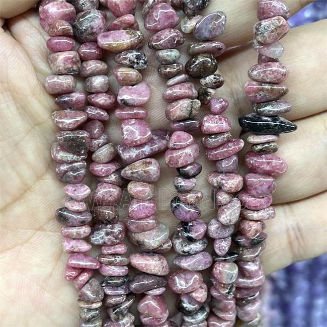 Natural Pink Tourmaline Chip Beads Freeform