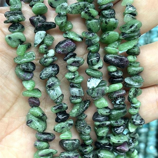 Ruby Zoisite Chips Beads Freeform