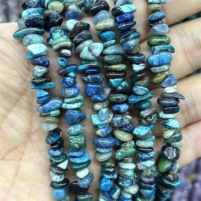 Natural Azurite Chips Beads Freeform Blue