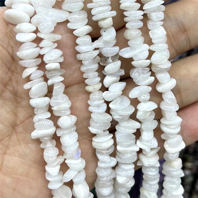 Natural White Moonstone Chips Beads Freeform