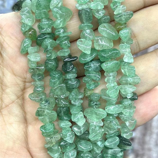 Natural Green Strawberry Quartz Chips Beads Freeform
