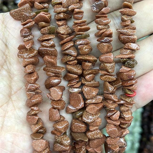 Gold Sandstone Chips Beads Freeform
