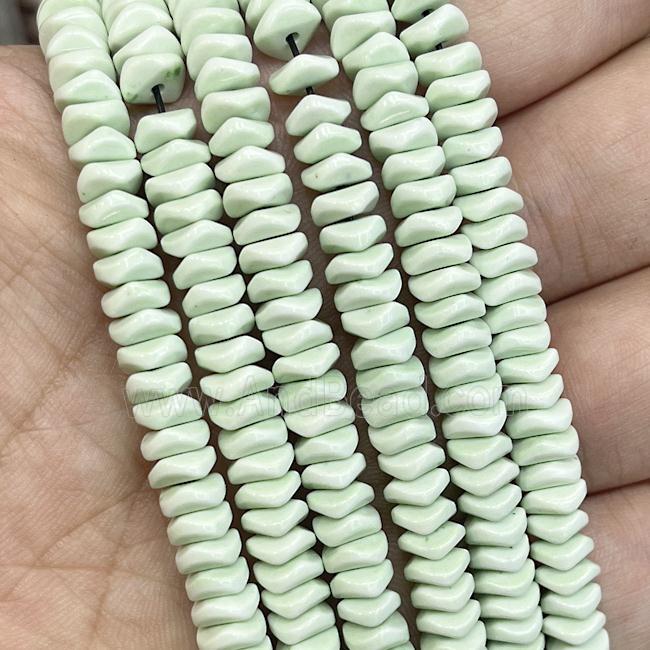 Lt.green Oxidative Agate Heishi Spacer Beads Faceted
