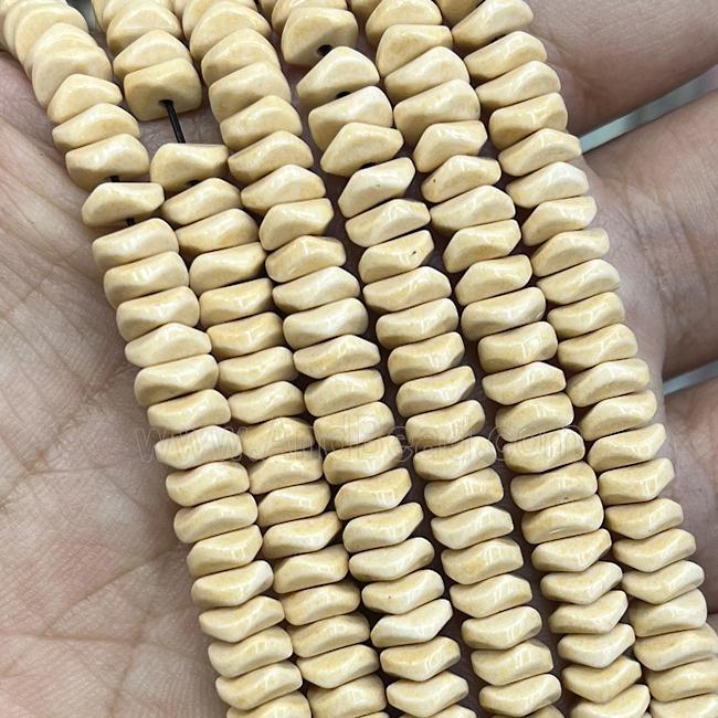 Yellow Oxidative Agate Heishi Spacer Beads Faceted