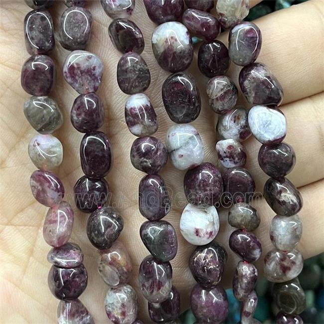 Natural Tourmaline Chips Beads Darkpink Freeform