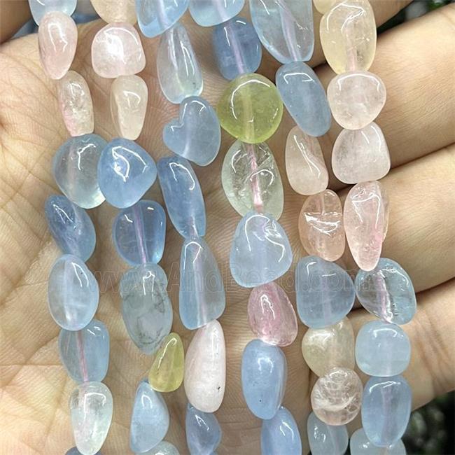 Morganite Chips Beads Multicolor Freeform