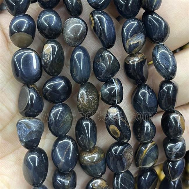 Blue Tiger Eye Stone Chips Beads Freeform