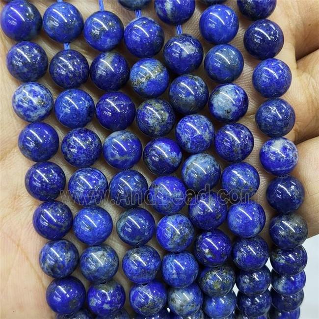 Natural Blue Lapis Lazuli Beads Smooth Round
