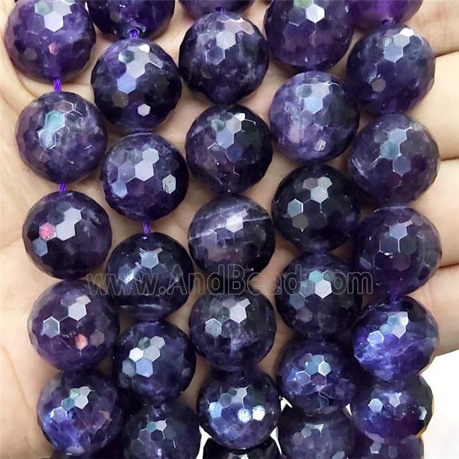 Natural Amethyst Beads DeepPurple Faceted Round