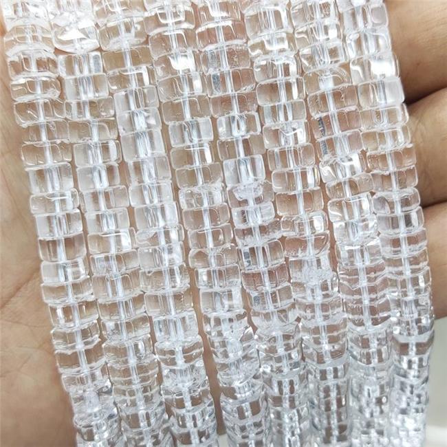 Natural Clear Quartz Heishi Beads Faceted