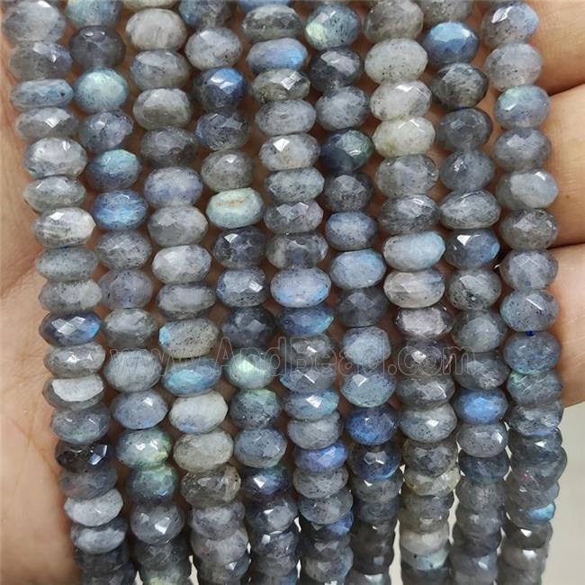 Natural Labradorite Beads Faceted Rondelle AA-Grade