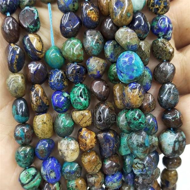 Natural Azurite Beads Chip Freeform Blue Green