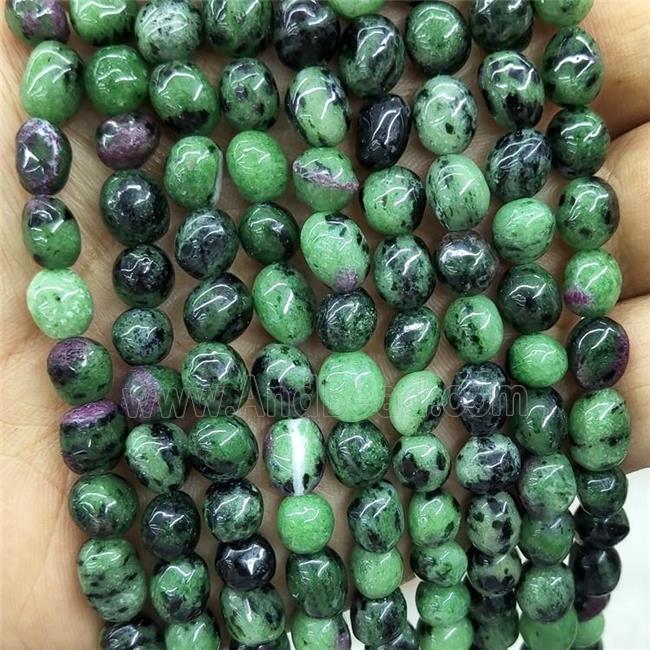 Natural Ruby Zoisite Chip Beads Green