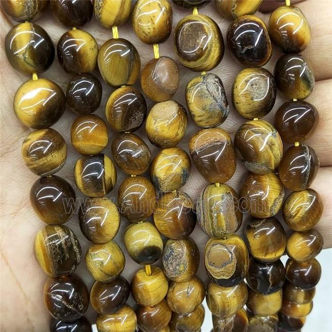 Natural Tiger Eye Stone Chips Beads Polished Freeform