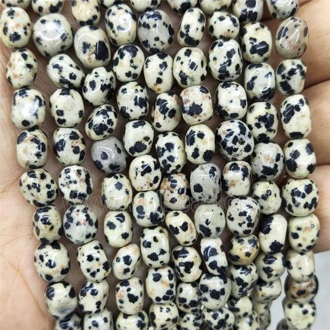 Natural Black Dalmatian Jasper Chips Beads Spot Freeform Polished