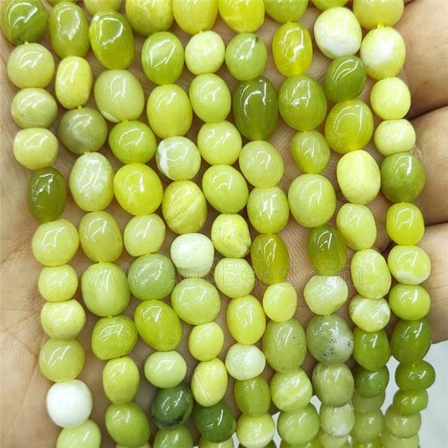 Natural Lemon Jade Chip Beads Olive Freeform