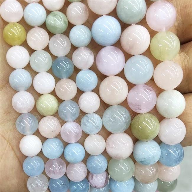 Round Morganite Beads Smooth Multicolor