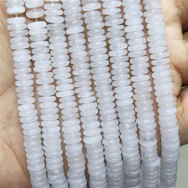 Natural White Quartzite Jade Heishi Beads