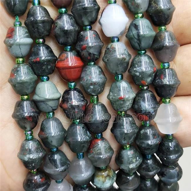 African Bloodstone Bicone Beads