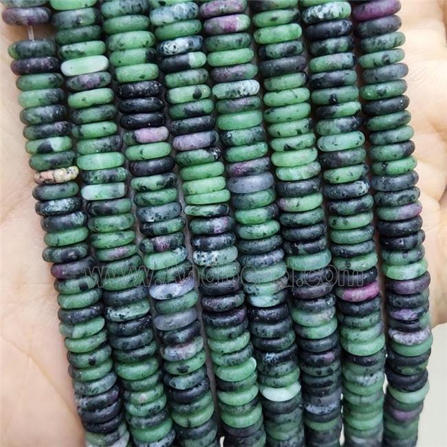 Ruby Zoisite Heishi Beads Matte