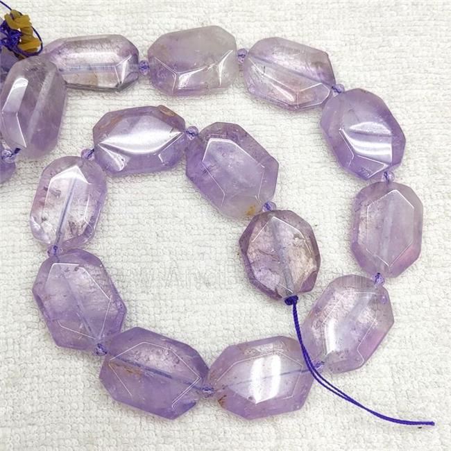 Natural Purple Amethyst Beads Faceted Rectangle