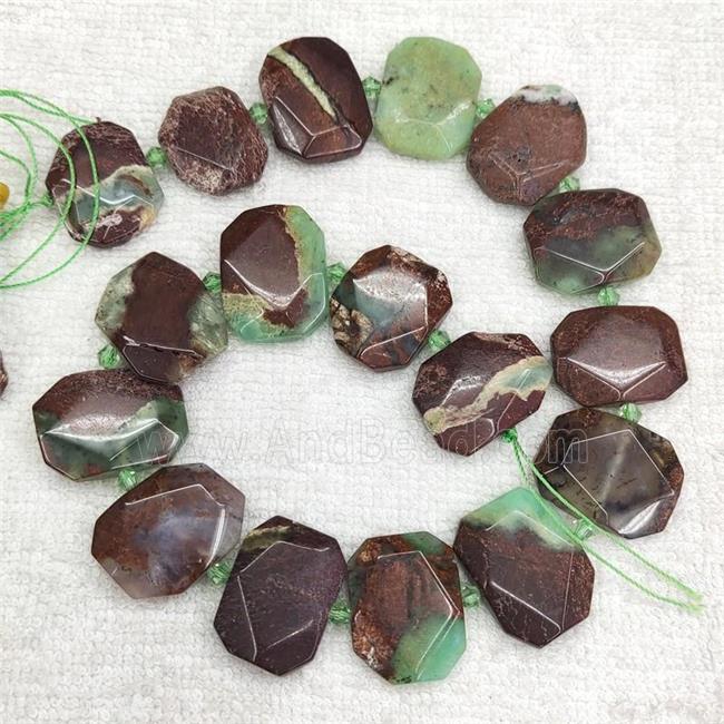 Natural Australian Chrysoprase Beads Faceted Rectangle B-Grade