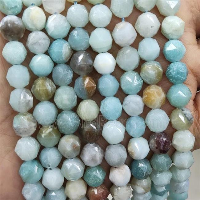 Natural Chinese Amazonite Beads Multicolor Cut Round