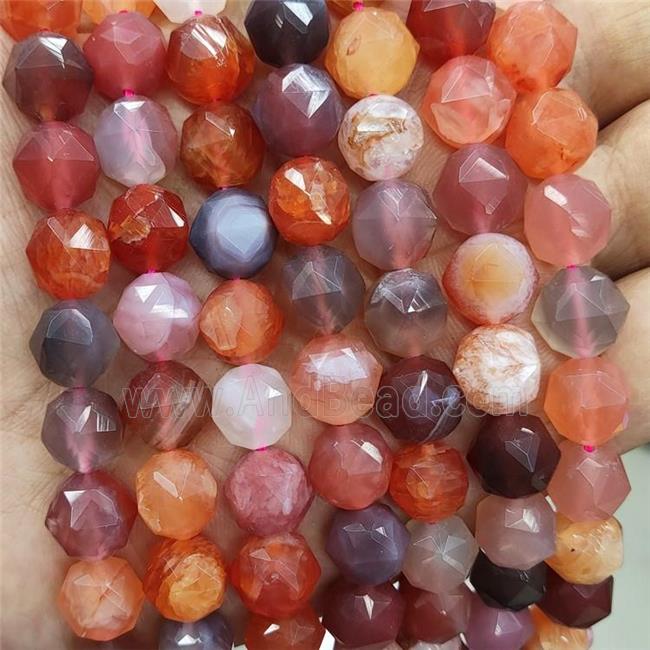 Natural Red Carnelian Agate Beads Cut Round