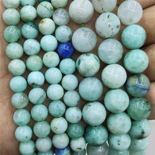 Natural Chrysocolla Beads Green Smooth Round