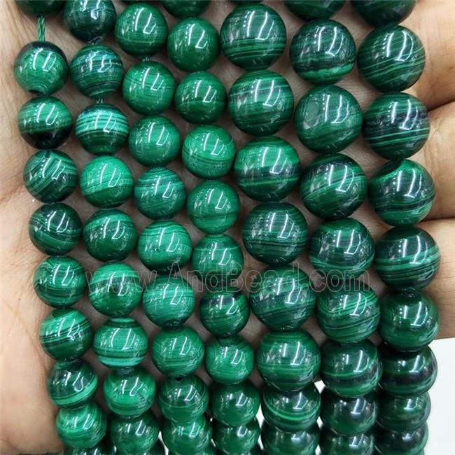 Natural Malachite Beads Green Smooth Round