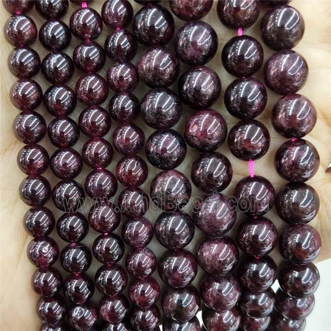 Natural Garnet Beads Darkred Smooth Round