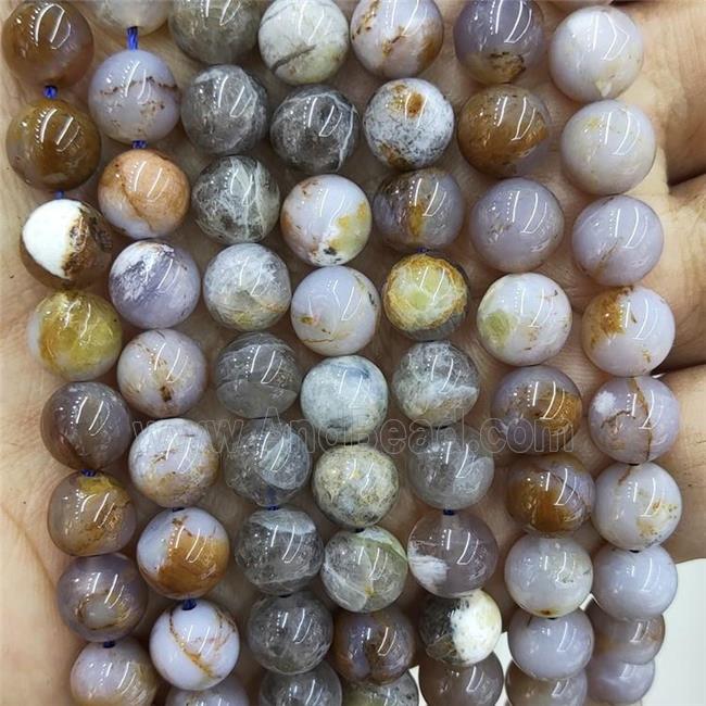 Blue Calcite Beads Smooth Round