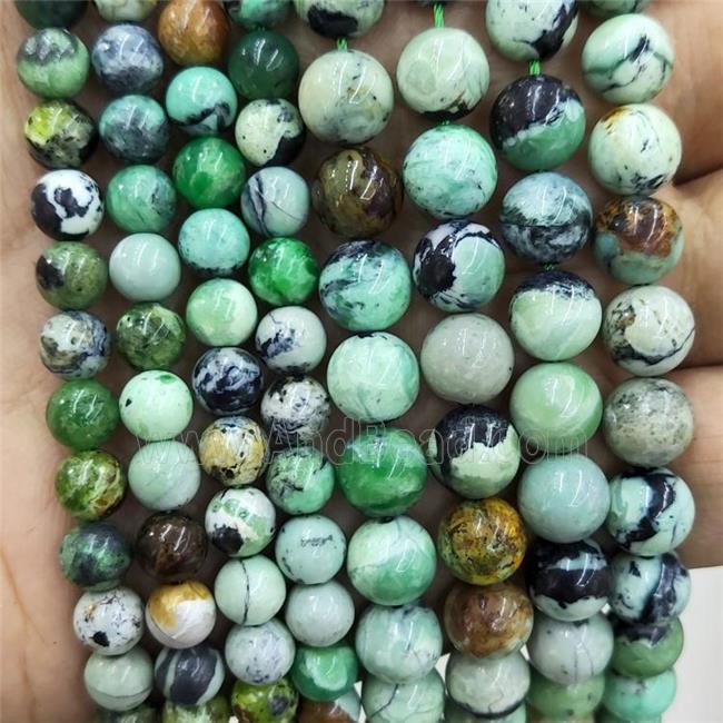 Natural Variscite Beads Green Smooh Round