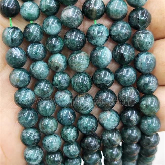 Natural Green Apatite Beads Smooth Round