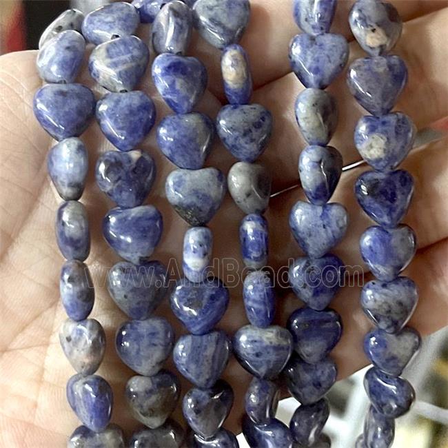 Blue Sodalite Heart Beads