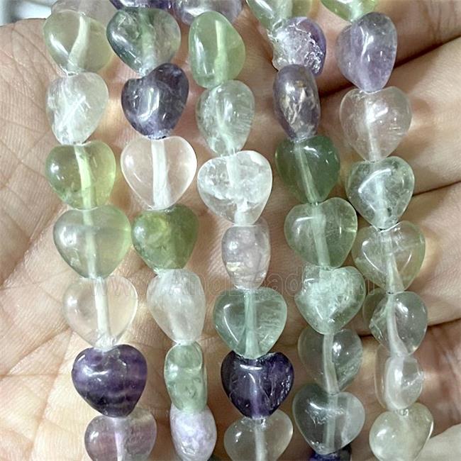 Fluorite Heart Beads Multicolor Dye