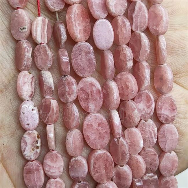 Natural Rhodochrosite Beads Pink Oval