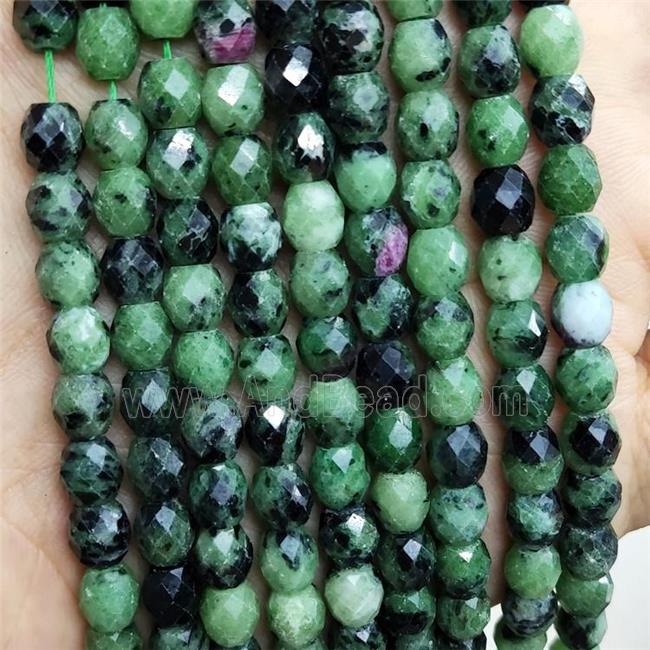 Natural Ruby Zoisite Beads Faceted Rice