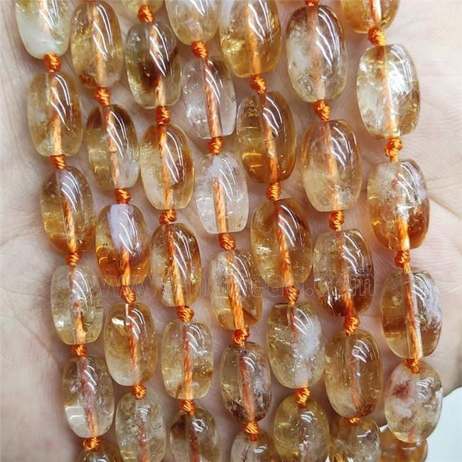 Natural Citrine Beads Barrel Yellow