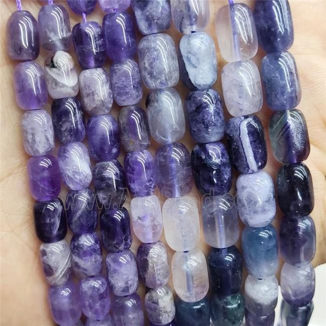 Purple Amethyst Barrel Beads