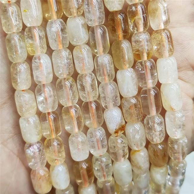 Natural Citrine Barrel Beads Yellow