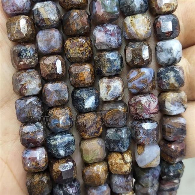 Natural Pietersite Jasper Beads Faceted Cube