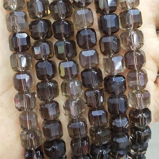 Smoky Quartz Beads Faceted Cube