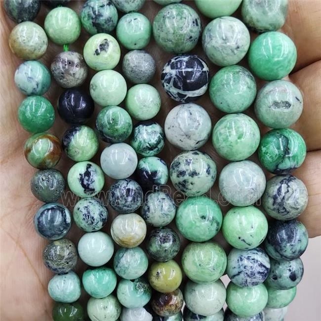 Natural Variscite Beads Green Smooth Round B-Grade