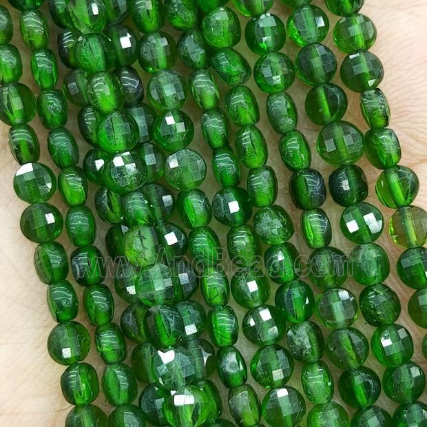 Natural Green Diopside Beads Faceted Circle AAA-Grade