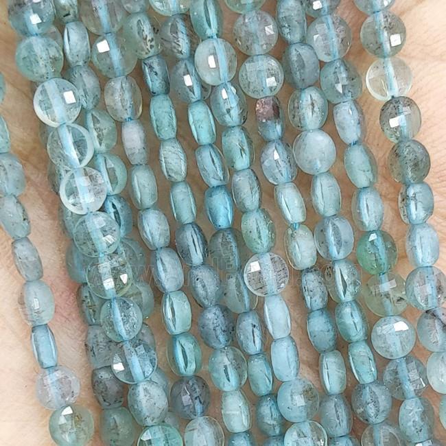 Natural Blue Apatite Beads Faceted Circle