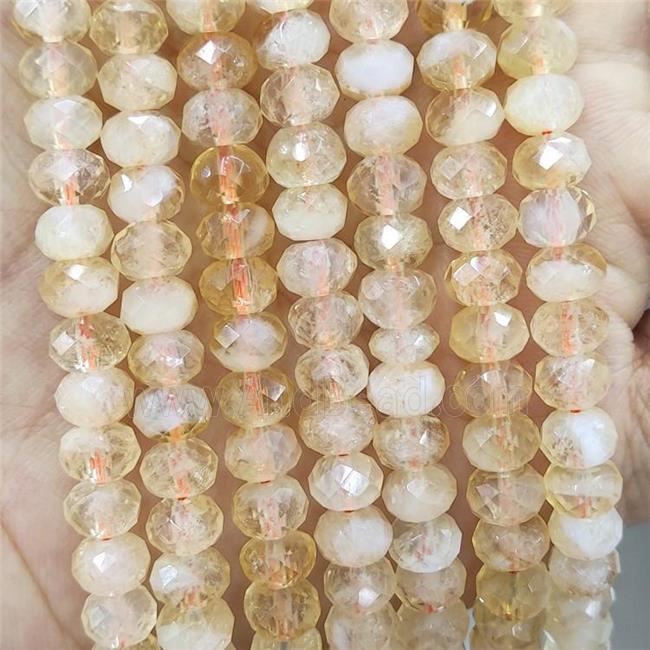 Natural Citrine Beads Yellow Faceted Rondelle