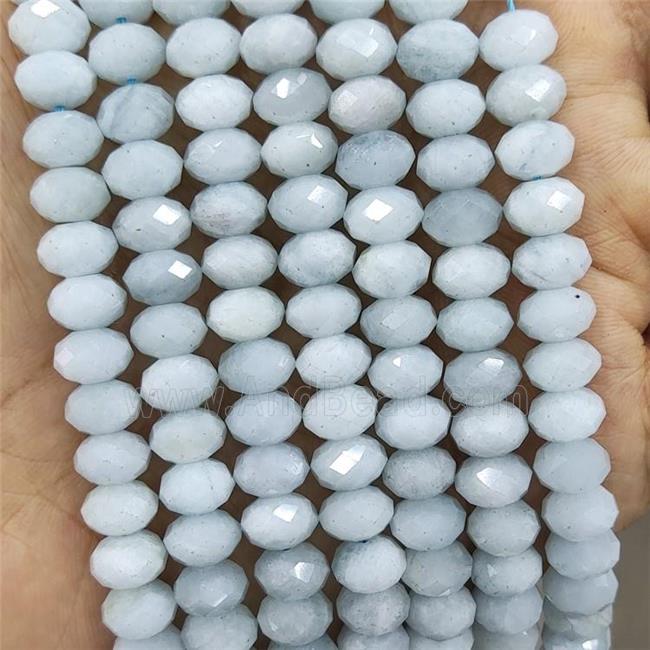 Natural Aquamarine Beads Blue Faceted Rondelle